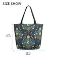 thumbnail image 5 of FORMRS Womens Canvas Tote Bag with Zipper Inner Pocket Shoulder Handbag, Gold Peacock Pattern, 5 of 7