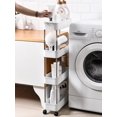 thumbnail image 2 of 1 estante de almacenamiento con carrito rodante de 3/4 niveles, estante de almacenamiento con espacio movible para cocina, baño, estante organizador deslizante delgado para sala de estar, 2 of 5
