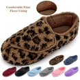 thumbnail image 6 of Women's Memory Foam Diabetic Slippers Arthritis Edema Adjustable Comfortable House Shoes Closed Toe, LEOPARDBROWN 6, 6 of 7