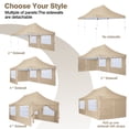 thumbnail image 4 of COBIZI 10x20 with 6 Disassembly Side Wall Pop -up Duty Sheds,for Outdoor Canopies for Party Weddings,Real-Time Sunscreen with Upgraded Roofs and Handbags,Plus 4 Sandbags,Plus 4 Sandbags,Khaki, 4 of 9