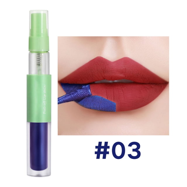 Xihbxyly Oferta de iluminación Lápiz labial desprendible en tinte mate natural, delarga duración, resistente al agua, antiadherente, brillo labial desprendible en sabor a fruta, 2,5 ml