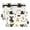 Black Cat Seamless Pattern, variant on 2 Pack Expandable Flip Folders with Clear PVC Window Binder Pouches 3-Ring Binder Organizer Cute White Rabbit