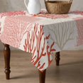 thumbnail image 4 of Red Coastal Table Cloth Waterproof Tablecloths, Vintage Coral Ocean Modern Sea Abstract Tablecloth Dining Table Cover for Kitchen Party Tabletop Outdoor, Square Tablecloth 60x60 Inch, 4 of 9