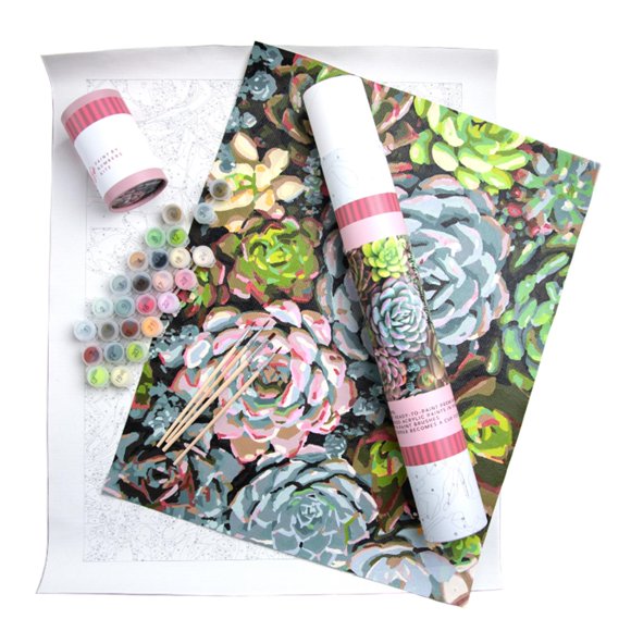 Kit de pintura por números Pink Picasso 41x51 cm Arte floral