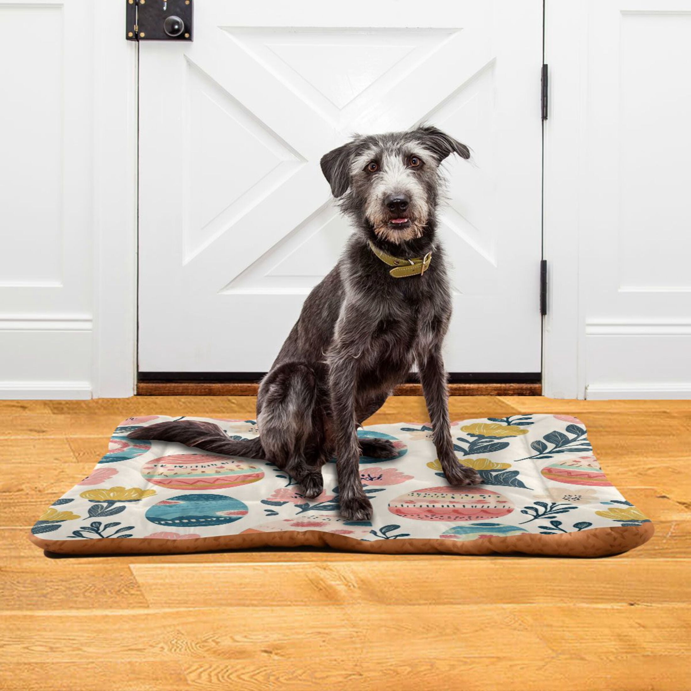 Qxltty Happy Easter Eggs Ped Pad Wear-resistant and Hard to Bite Through Sleeping Pad for Small Medium Large Dogs Winter Pet Bed 36×24in