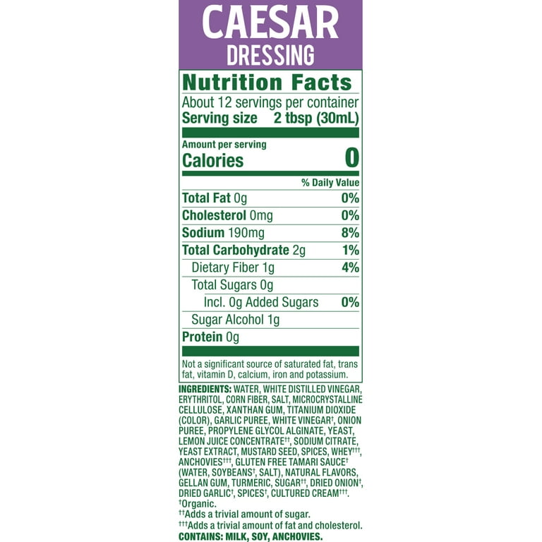 Walden Farms Dressing Caesar, 12 Fl oz. Walden Farms Dressing Caesar, 12 Fl oz.