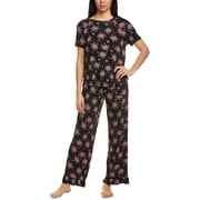 Kensie womens 2pc T-Shirt & Pant Set, xs, Black