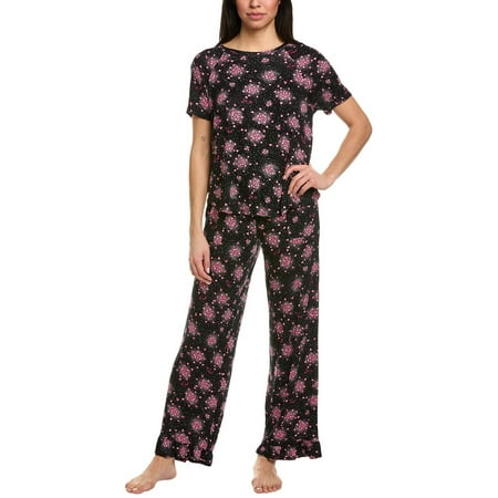 Kensie womens 2pc T-Shirt & Pant Set, xs, Black