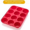 thumbnail image 4 of Molde antiadherente de silicona para muffins, bandeja para magdalenas, 12 tazas, molde para hornear pasteles, 4 of 5