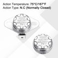 thumbnail image 5 of 2 Pcs KSD301 Termostato 75°C/167°F 30A Normalmente Cerrado N.C Interruptor de temperatura de disco ajustable con cable terminal para microondas, horno, cafetera, 5 of 5