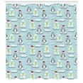 thumbnail image 3 of Ambesonne Funny Shower Curtain, Penguin Snowman Ice Floe, 69"Wx70"L, Multicolor, 3 of 3