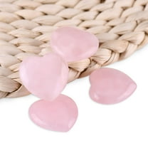 YLSHRF Healing Stone,4pcs Rose Quartz Carved Heart-shaped Pink Crystal Healing Stone Semi-precious Gemstone Decor, Pink Quartz