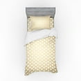 thumbnail image 1 of Ambesonne Geometric Bedding Set 3 Pcs, Repeating Triangular, Twin XL, Pale Camel White, 1 of 3