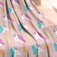 thumbnail image 3 of Pink Cartoon Unicorn Lightning Pattern Blanket,Comfortable Soft Lamb Wool Throw Blanket,All Season,Warm Lightweight Blankets for Sofa Bed Couch Living Room Chair,30"x40", 3 of 4
