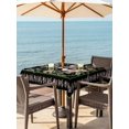 thumbnail image 3 of Outdoor Tablecloths with Umbrella Hole & Zipper, Black Spring Floral 60x60 Inch Square Tablecloths, Elegant Pastoral Flowers Birds Watercolor Waterproof Table Cloth, Patio/Pool/Picnic Table Covers, 3 of 8