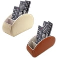 thumbnail image 1 of Organisateur de Télécommande en Cuir avec 5 Compartiments Spacieux (Beige+marron), 1 of 5