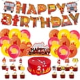 thumbnail image 1 of Juego de globos decorativos para fiestas de cumpleaños temáticas, juego de banderas para tartas de cumpleaños, 1 of 4