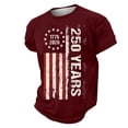thumbnail image 4 of WAYUTE Mens 250 Anniversary USA Shirt National Flag Colors Graphic Patriotic Short Sleeve Tee Casual Comfortable 4th of July T Shirts, 4 of 4