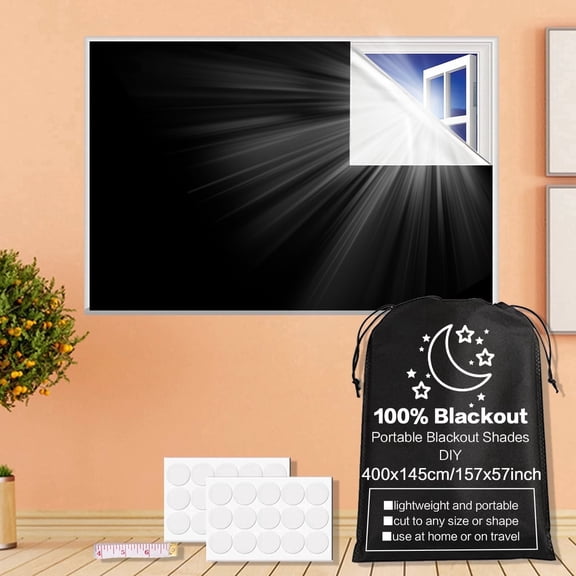 157" x 57" Portable Blackout Shades for Nursery, Bedroom, RV