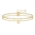 thumbnail image 1 of TINGN Gold Initial Bracelets for Women Girls 14K Gold Plated Layered Initial Bracelets for Women, 1 of 5