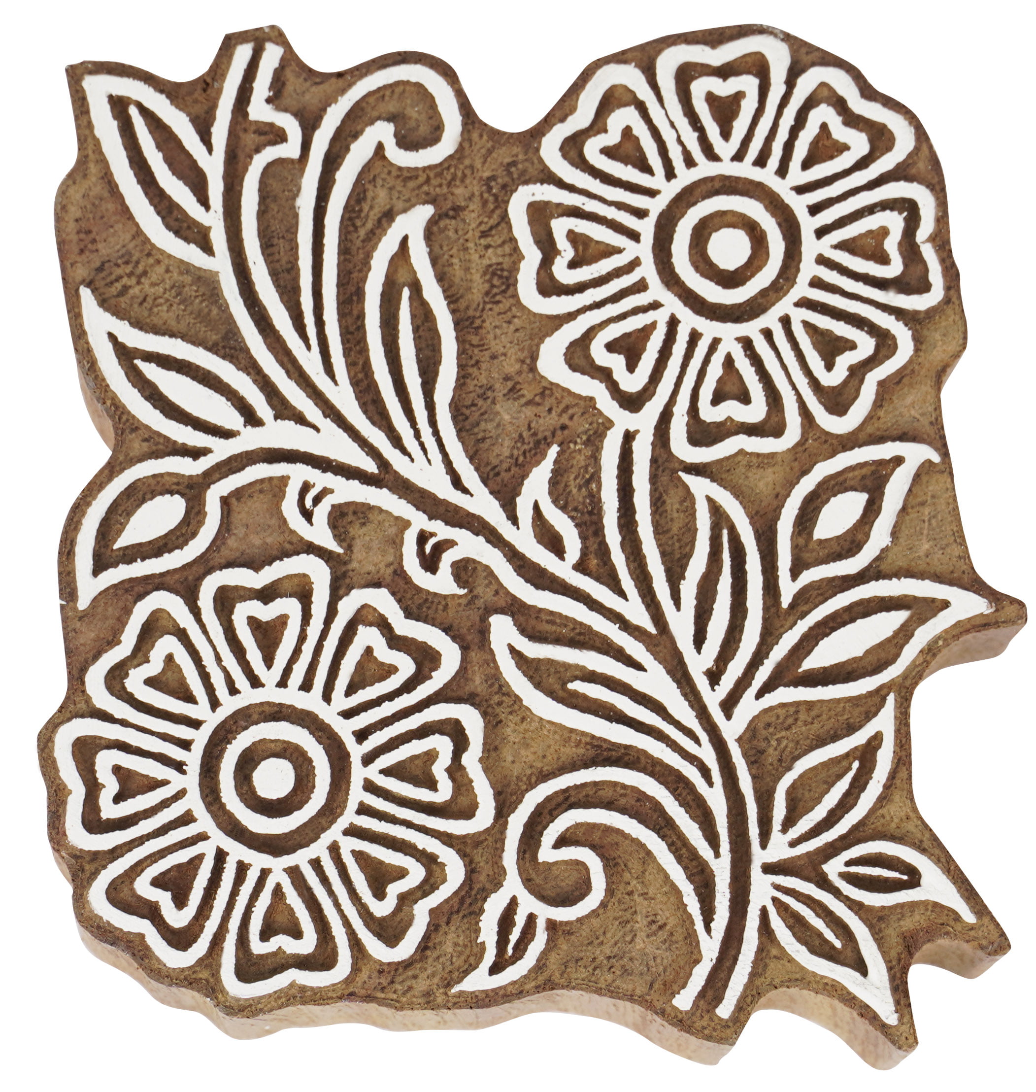 Hand-Carved Elm Tree Wood Bread Stamp with Bloom Figure - Blooming