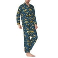 thumbnail image 2 of KLL Modern Excavator Sleepwear Mens Flannel Pajamas,Long Cotton Pj Set, 2 of 7