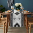 thumbnail image 2 of Gray Boho Table Runner - 120 Inch Long, Kitchen Dining Table Runner Dresser Scarves, Southwestern Ethnic Abstract Geometric Farmhouse Decor for Coffee Tables Wedding Party Banquet, 2 of 8