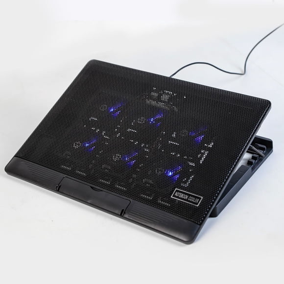 6-Fan Laptop Cooling Pad, Adjustable Height Laptop Cooler Stand with Multi-Speed Fans, Portable Ventilated Heat Dissipation Mat for 10-17 Inch Laptops Gaming Laptop