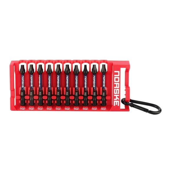 Norske Tools NIBPI606 Impact Torsion 2 inch No.2 SQ Screwdriver Bits Bit Clip 10pc Pack