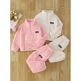 thumbnail image 3 of Fdqin Girls Winter Clothes 4 Pcs Fleece Fuzzy Half Zip Long Sleeve Sweatshirts and Pants Set Kids Fall Winter Outfit 5-6 Years, 3 of 8
