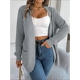 thumbnail image 6 of Arvbitana Women’s Knitwear Chunky Cable Cardigan Long Sleeve Solid Color Pocket Open Front Sweater Loose Lightweight Jacket Fall Tops, 6 of 7