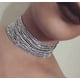 thumbnail image 2 of Nvzi Gargantilla de múltiples capas con cristales y diamantes de imitación, collar llamativo con diamantes, joyería de boda (oro), 2 of 4