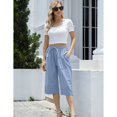 thumbnail image 2 of Womens Cropped Pants Drawstring Waist Wide Leg Lightweight Comfort Capris Casual Vacation Trousers with Pockets, Sky Blue, 2XL, 2 of 9