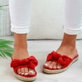 thumbnail image 6 of huanledash Women Solid Color Leopard Print Bowknot Non-slip Open Toe Slippers Flat Sandals, 6 of 8