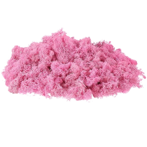 Uxcell 1 Pcs Preserved Reindeer Moss 7oz Fake Moss for Crafts Artificial Dried Moss for Decoration Rose Pink