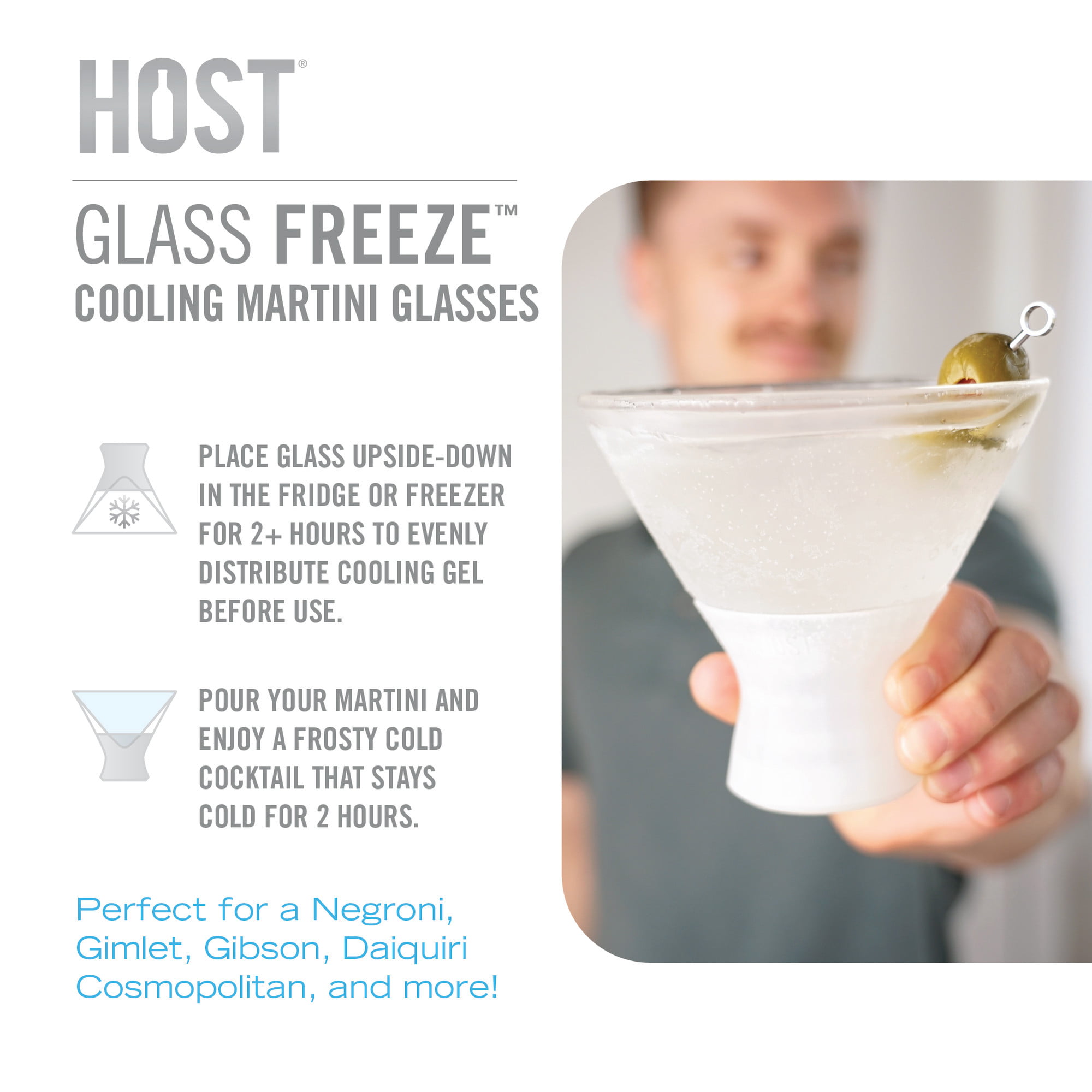 Host Glass Freeze Martini Glass (Set of Two)