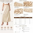 thumbnail image 5 of Half Slips for Women - Elegant Maxi Length Satin Half Slips for Under Dresses, Anti Static Non See Through Lace Trim Elastic Waist for All Occasions, 5 of 8