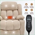 thumbnail image 6 of Recliners Power Lift Chair, 350 LBS Capacity Chenille with Massage & Heat, USB/Type-C Ports, Stainless Steel Cup Holders | Beige, 6 of 14