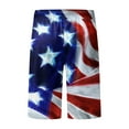 thumbnail image 3 of Wassery Men 4th of July USA Flag Print Shorts Summer Beach Shorts Independence Day Loose Elastic Americana Flag Shorts Stars Stripes Cargo Jogger Shorts Workout Shorts Streetwear, 3 of 5