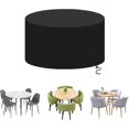 thumbnail image 1 of Fundas de mesa redondas impermeables para exteriores, resistentes al viento, impermeables, anti-UV, a prueba de polvo, a prueba de rasgaduras, juego de patio de tela Oxford 420d, 1 of 5