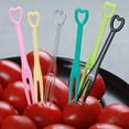 thumbnail image 4 of 100PcsFruit Fork Cake Dessert Food Fruit picking Pick Party Holiday love tableware Decorative plastic individual wrap toothpicks, 4 of 7