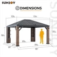 thumbnail image 5 of Sunjoy 12 x 14 ft. Hardtop Gazebo with Solar Powered, Cedar Wood Framed Steel Hardtop Gazebo with LED Lighting, Bluetooth Sound and Storage Racks, 5 of 12