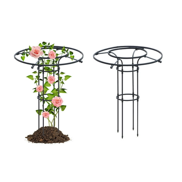 Support de Fleurs en Forme de Parapluie Assemblé et Support en Rotin Grimpant-Hauteur Totale 90CM