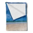 thumbnail image 2 of Driftwood Soft Flannel Fleece Blanket, Driftwood on the Deserted Sandy Beach and the Cloudy Sky Digital Style Image, Cozy Plush for Indoor and Outdoor Use, 50" x 60", Beige and Blue, by Ambesonne, 2 of 5