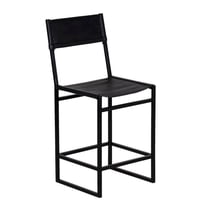Porter Designs Remy Full-Grain Leather Bar Stool - Black