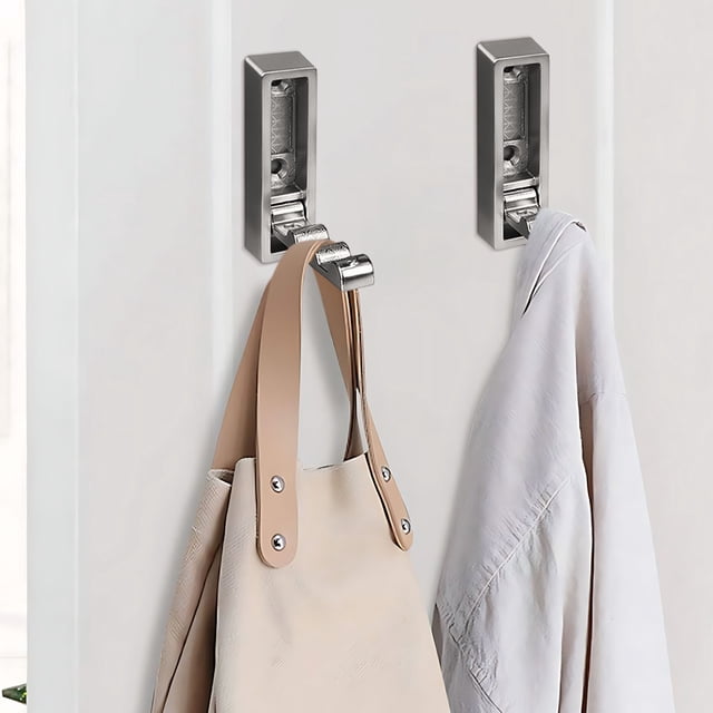 Gancho de pared plegable | Percha retráctil de aleación de zinc de alta resistencia | Gancho de almacenamiento moderno que ahorra espacio para abrigos, sombreros, bolsos | Organizador multiusos