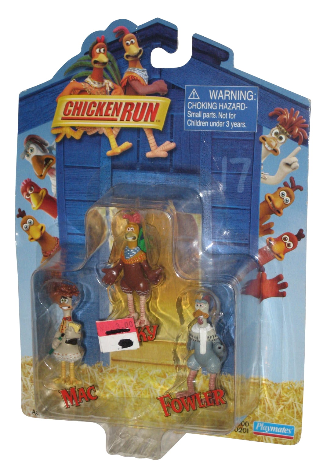 Chicken Run Mac, Rocky & Fowler (2000) Playmates Mini Figure Set