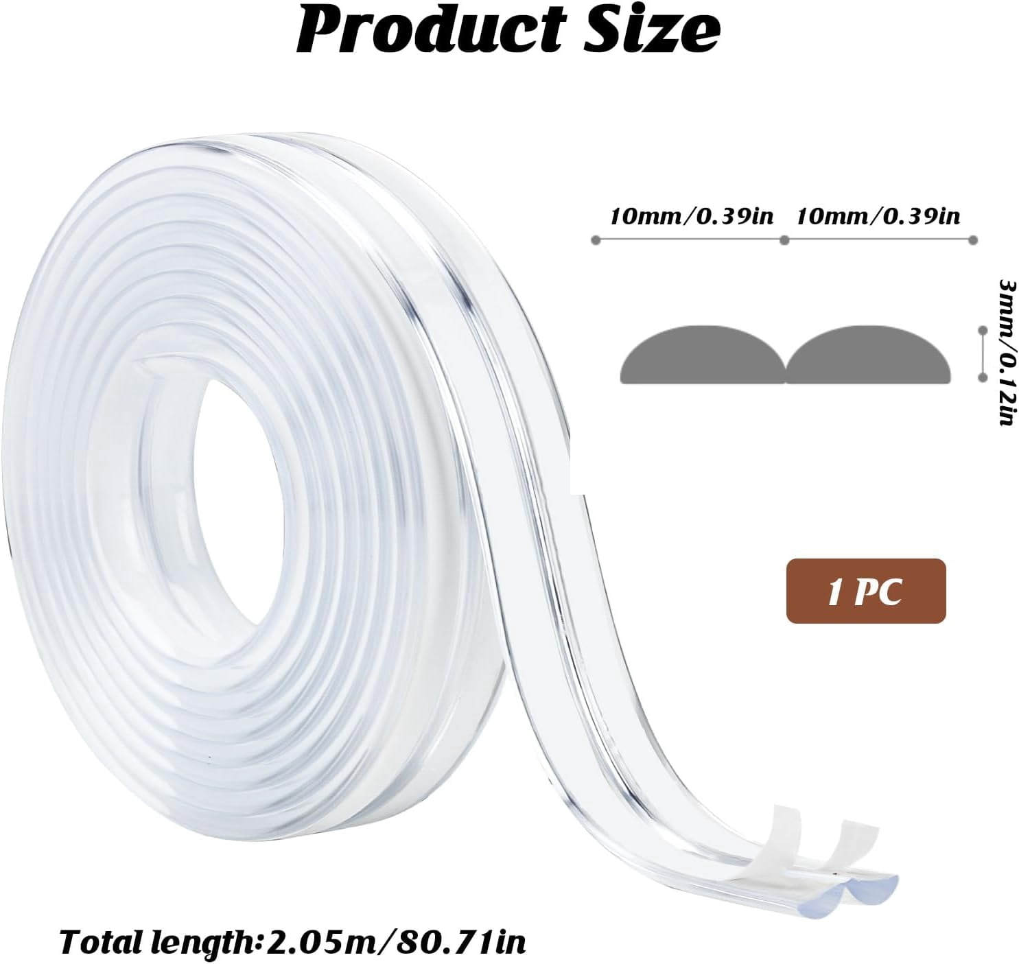Baby Proofing Edge Protector - Rubber Corner Soft Safety For Kids Wall With Upgraded Strong Adhesive, 6.6ft(2M)