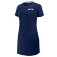 thumbnail image 2 of Women's Fanatics College Navy Seattle Seahawks Ruched Drape T-Shirt Dress, 2 of 3
