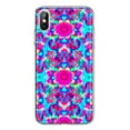 thumbnail image 1 of MUNDAZE Apple iPhone XS/X Pink Blue Vintage Hippie Tie Dye Flowers Shockproof Clear Hybrid Protective Phone Case Cover, 1 of 5
